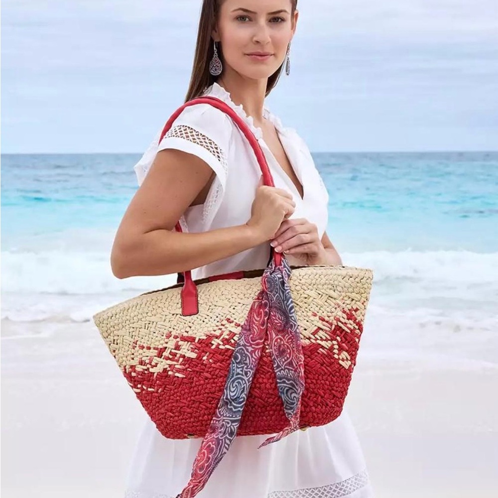 NWT Patricia Nash Stylish Two-Tone Woven Tote Bag